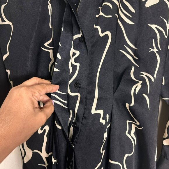 Zara Black White Abstract Print Tunic Midi Dress Size Medium‎ - Picture 9 of 14